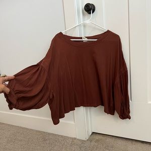 Free People puff sleeve cotton top